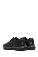 Erkek Siyah Bağcıklı Deri Sneaker | Derimod