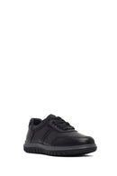 Erkek Siyah Bağcıklı Deri Sneaker | Derimod
