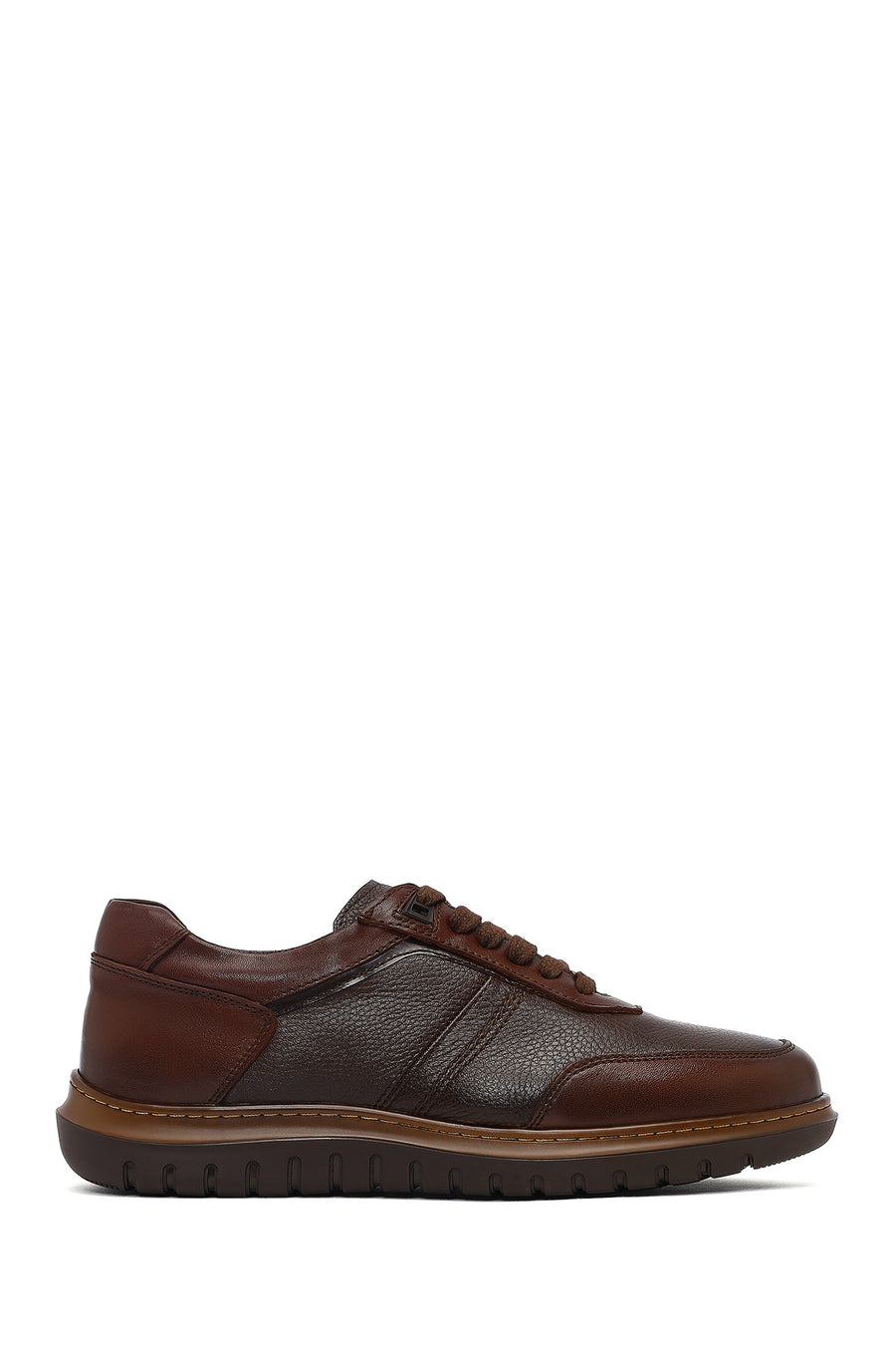 Erkek Kahverengi Bağcıklı Deri Sneaker 25WFD677314 | Derimod