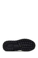 Erkek Siyah Bağcıklı Deri Casual Sneaker | Derimod