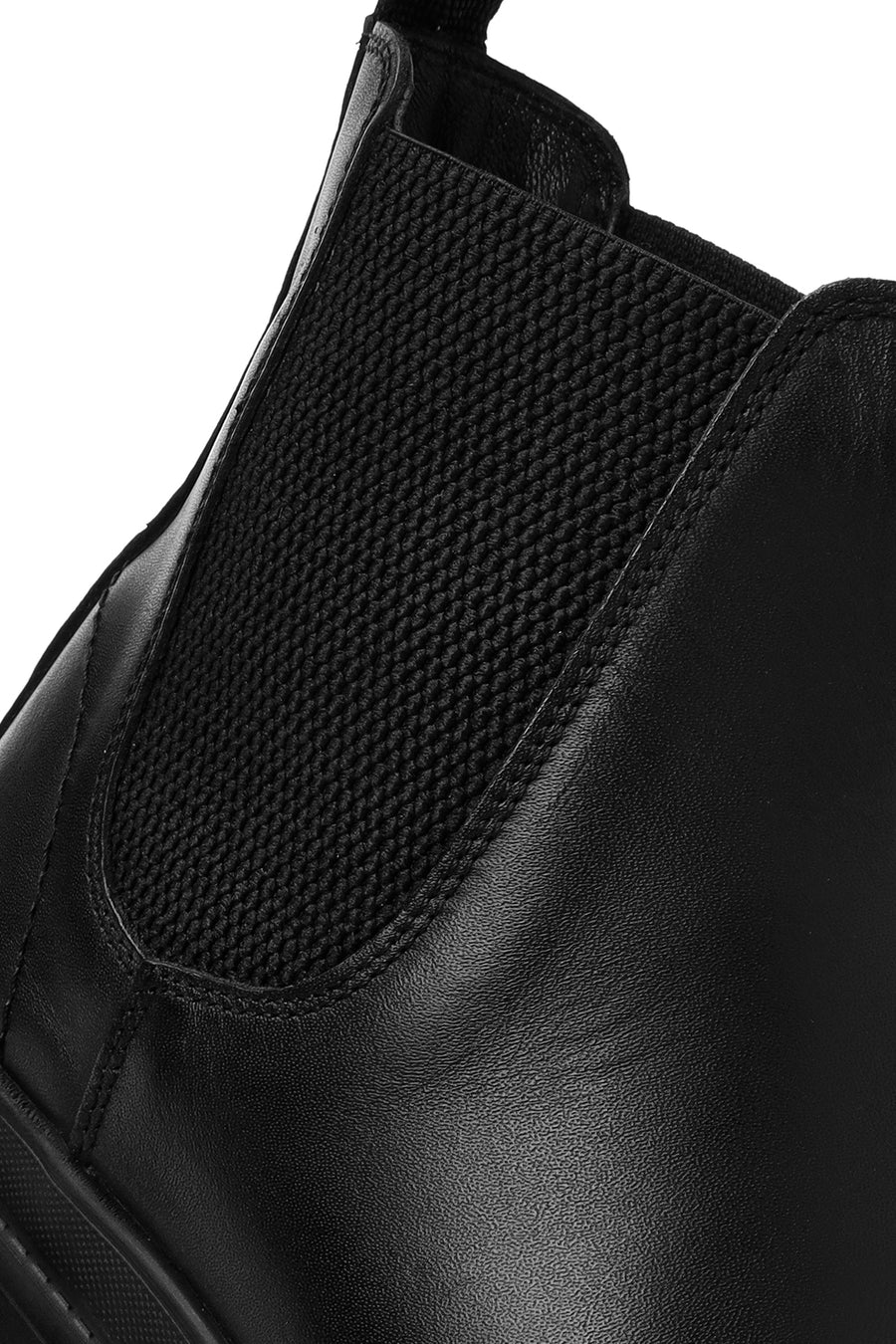 Male Black Leather Casual Chelsea Boots