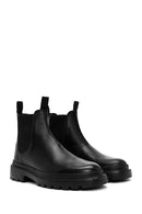 Male Black Leather Casual Chelsea Boots | Derimod