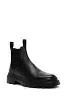 Male Black Leather Casual Chelsea Boots | Derimod