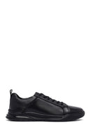 Men's Black Lace-Up Leather Casual Sneakers | Derimod