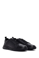 Men's Black Lace-Up Leather Casual Sneakers | Derimod