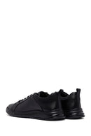 Men's Black Lace-Up Leather Casual Sneakers | Derimod