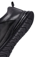 Men's Black Lace-Up Leather Casual Sneakers | Derimod