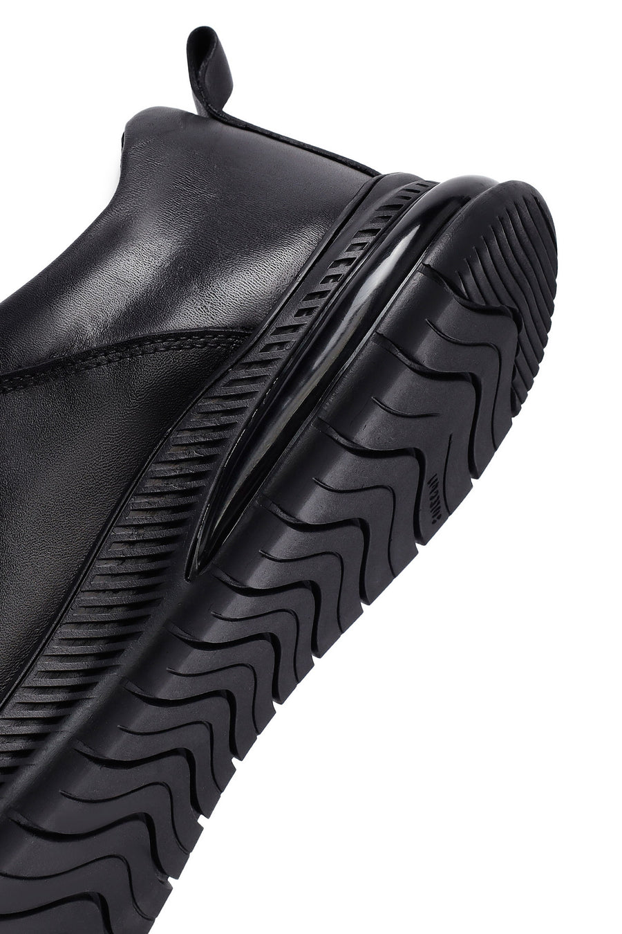 Men's Black Lace-Up Leather Casual Sneakers