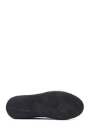 Erkek Siyah Bağcıklı Deri Sneaker | Derimod