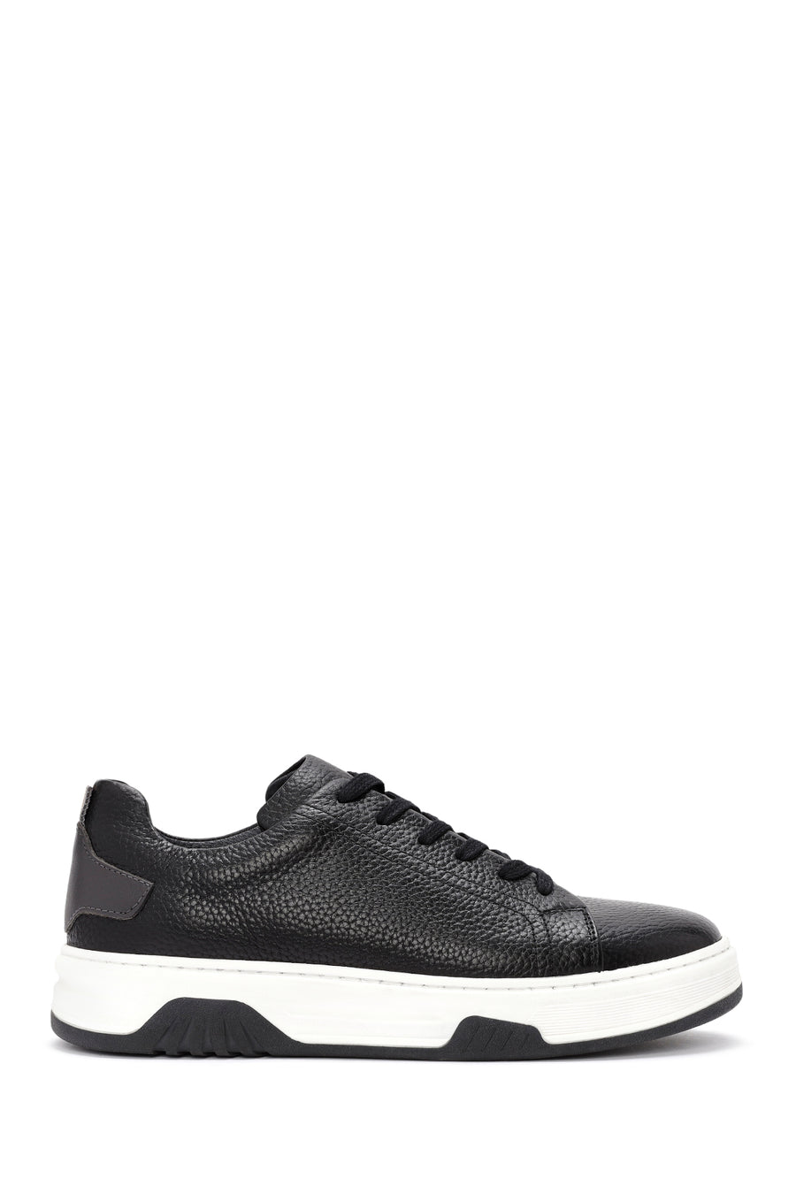 Erkek Siyah Bağcıklı Kalın Tabanlı Deri Sneaker 25WFD6885FT | Derimod