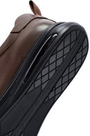 Erkek Kahverengi Bağcıklı Deri Sneaker | Derimod
