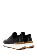 Erkek Siyah Bağcıklı Kalın Tabanlı Deri Casual Sneaker | Derimod