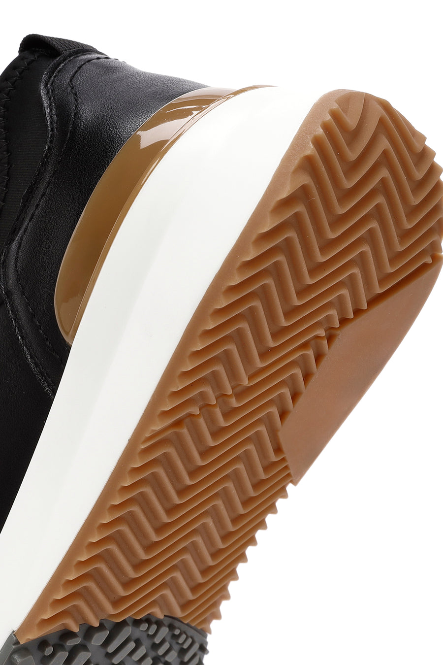 Erkek Siyah Bağcıklı Kalın Tabanlı Deri Casual Sneaker