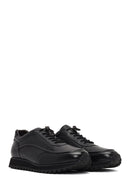 Men's Black Lace-Up Thick-Soled Leather Casual Sneaker | Derimod