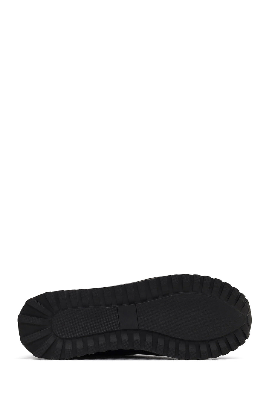 Men's Black Lace-Up Thick-Soled Leather Casual Sneaker