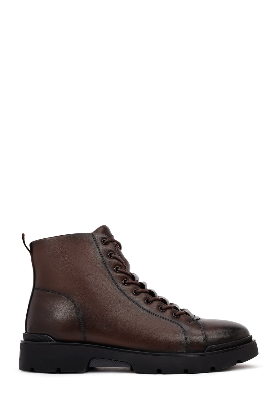 Men's Brown Zipper Leather Casual Boot 25WFD695818 | Derimod