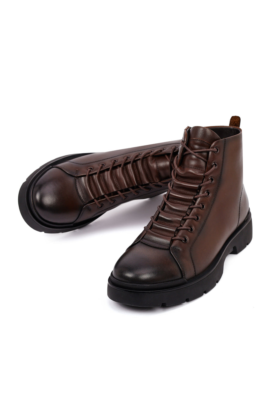 Men's Brown Zipper Leather Casual Boot