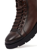 Men's Brown Zipper Leather Casual Boot | Derimod