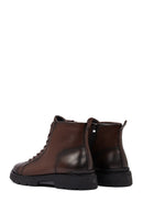 Men's Brown Zipper Leather Casual Boot | Derimod