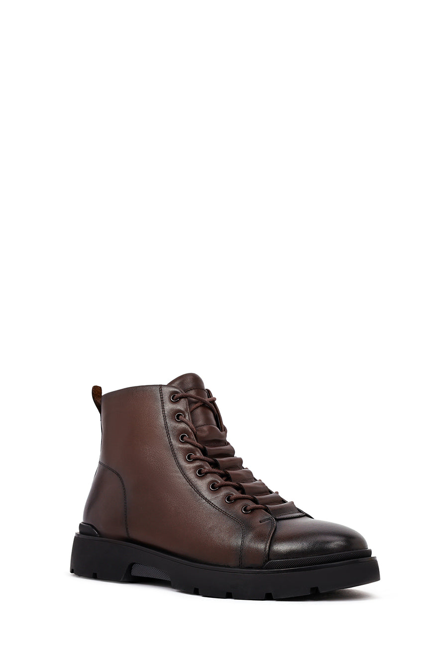 Men's Brown Zipper Leather Casual Boot