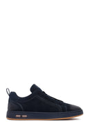 Erkek Lacivert Bağcıklı Nubuk Deri Sneaker | Derimod