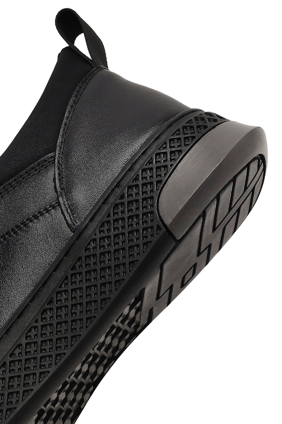 Erkek Siyah Bağcıklı Kalın Tabanlı Deri Sneaker