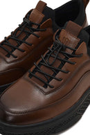 Erkek Kahverengi Bağcıklı Kalın Tabanlı Deri Sneaker | Derimod
