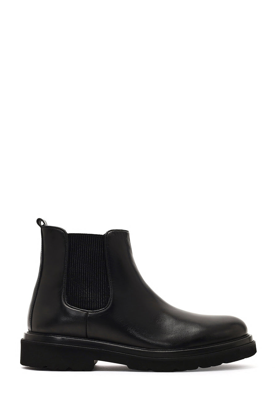 Men's Black Lace-up Leather Chelsea Boot 25WFD722418 | Derimod