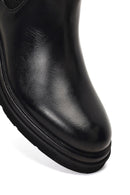 Men's Black Lace-up Leather Chelsea Boot | Derimod