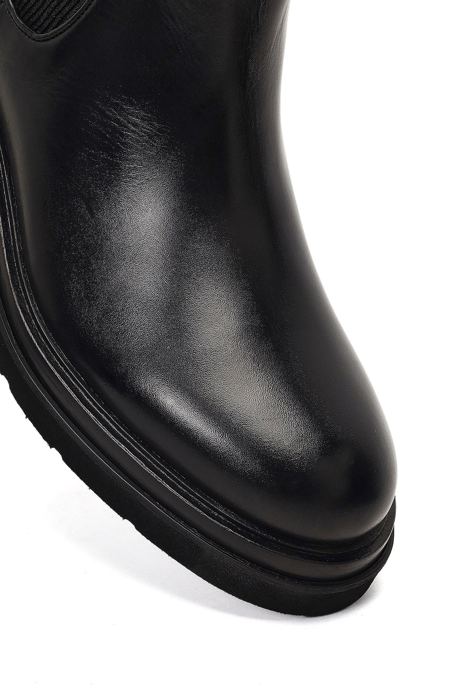 Men's Black Lace-up Leather Chelsea Boot