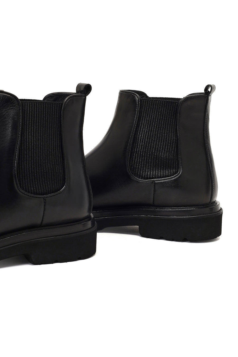 Men's Black Lace-up Leather Chelsea Boot