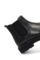 Men's Black Lace-up Leather Chelsea Boot | Derimod