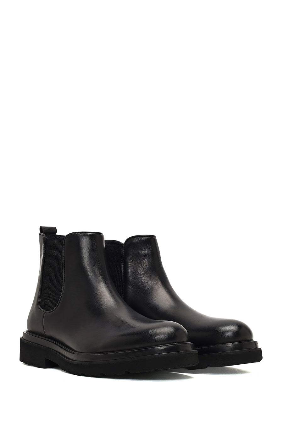 Men's Black Lace-up Leather Chelsea Boot