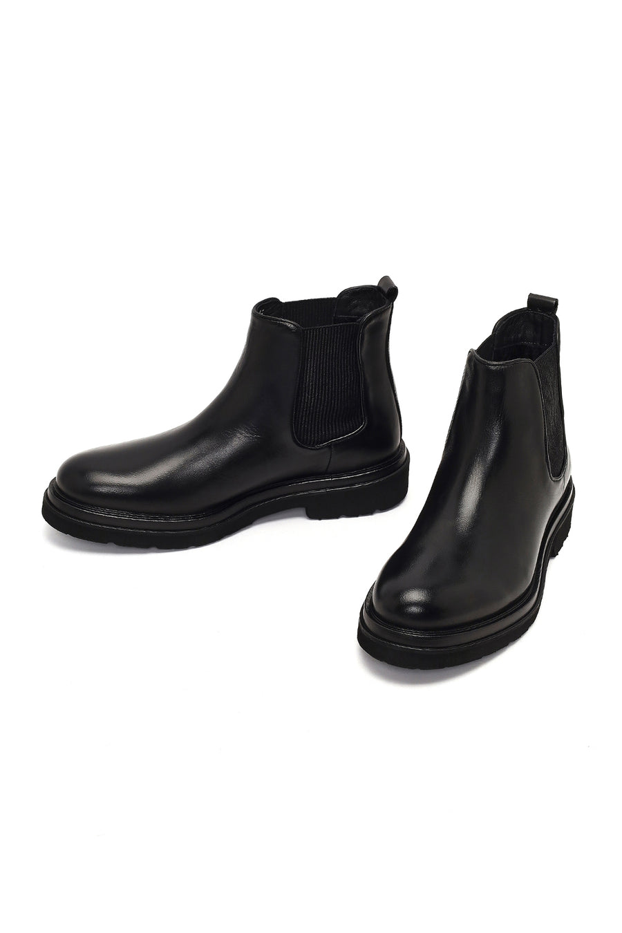 Men's Black Lace-up Leather Chelsea Boot