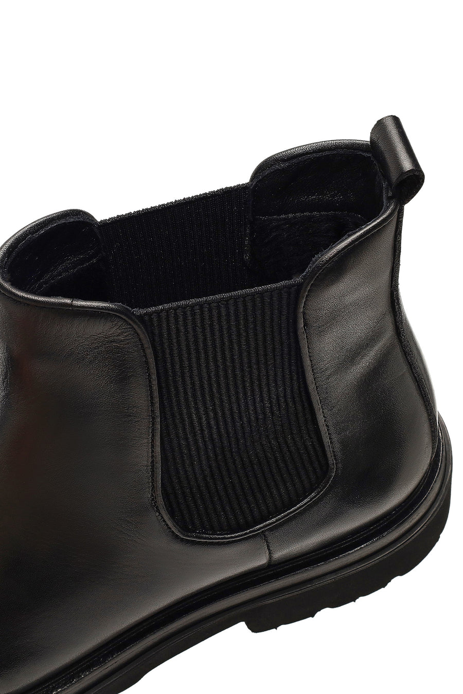 Men's Black Lace-up Leather Chelsea Boot