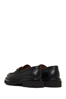 Men's Black Buckled Thick-Soled Leather Loafer | Derimod