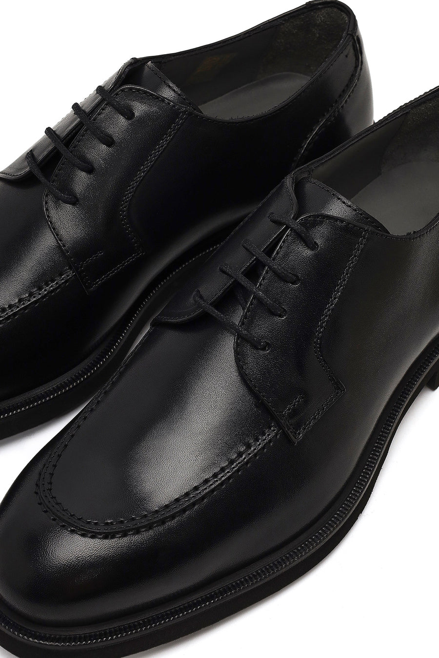 Men's Black Lace-Up Leather Casual Shoes