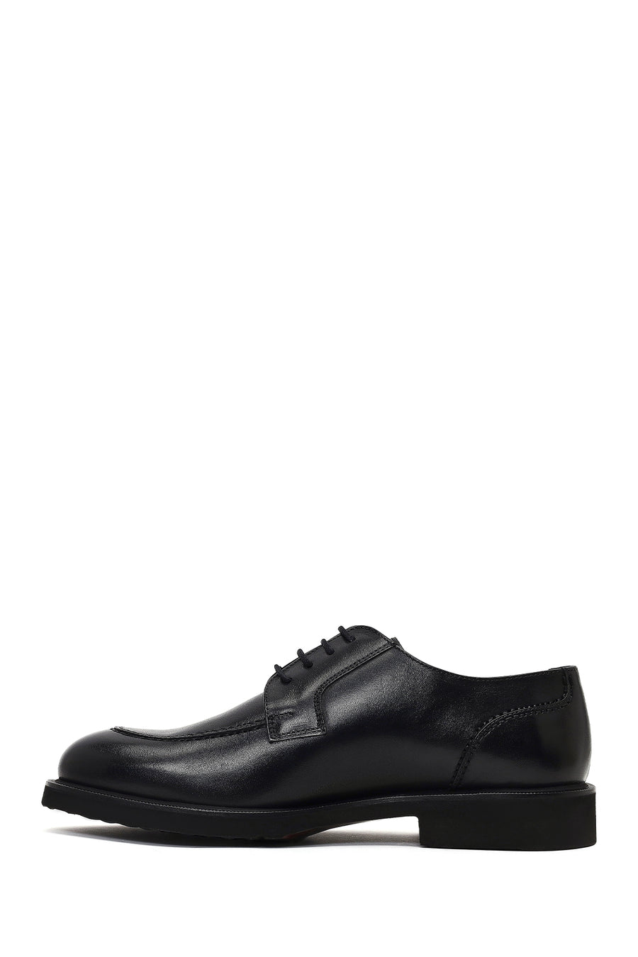 Men's Black Lace-Up Leather Casual Shoes
