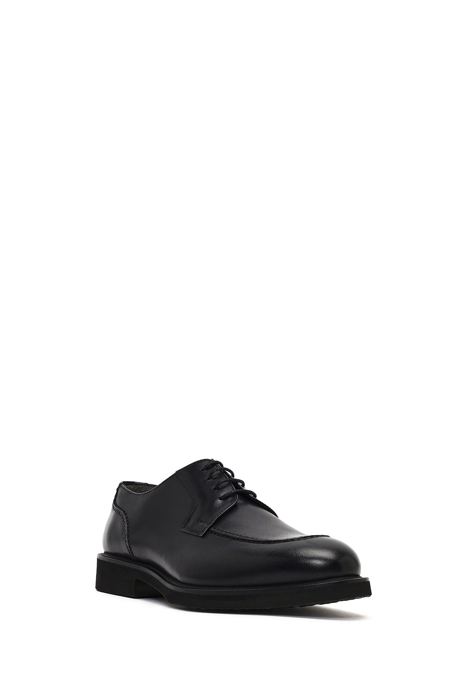 Men's Black Lace-Up Leather Casual Shoes