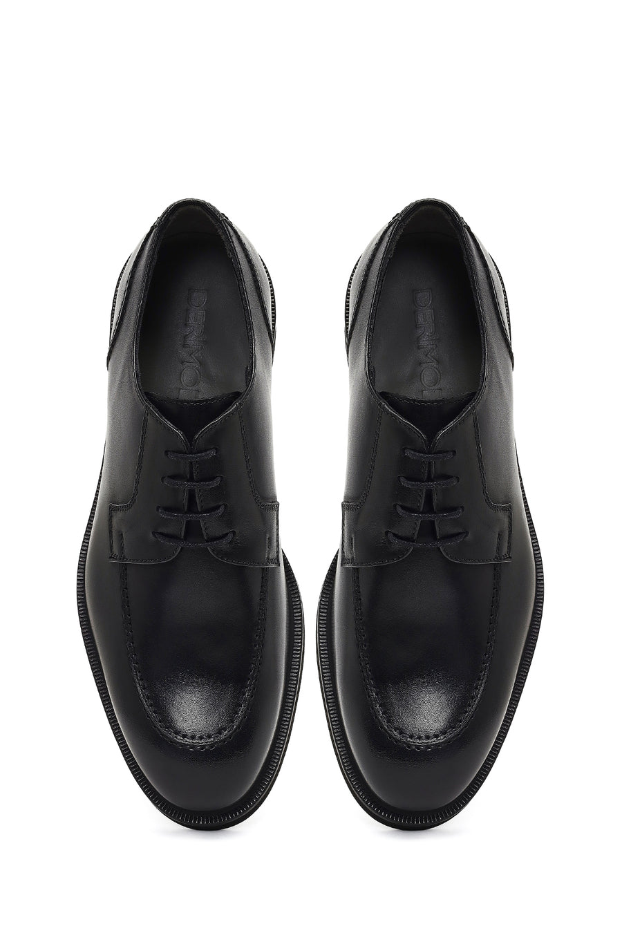 Men's Black Lace-Up Leather Casual Shoes