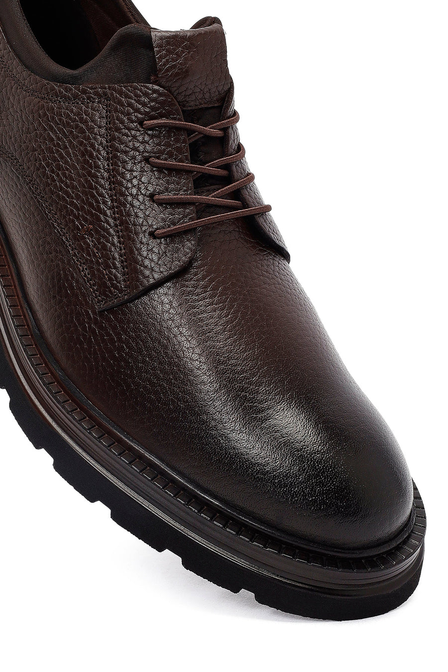Men's Brown Lace-Up Leather Casual Shoes