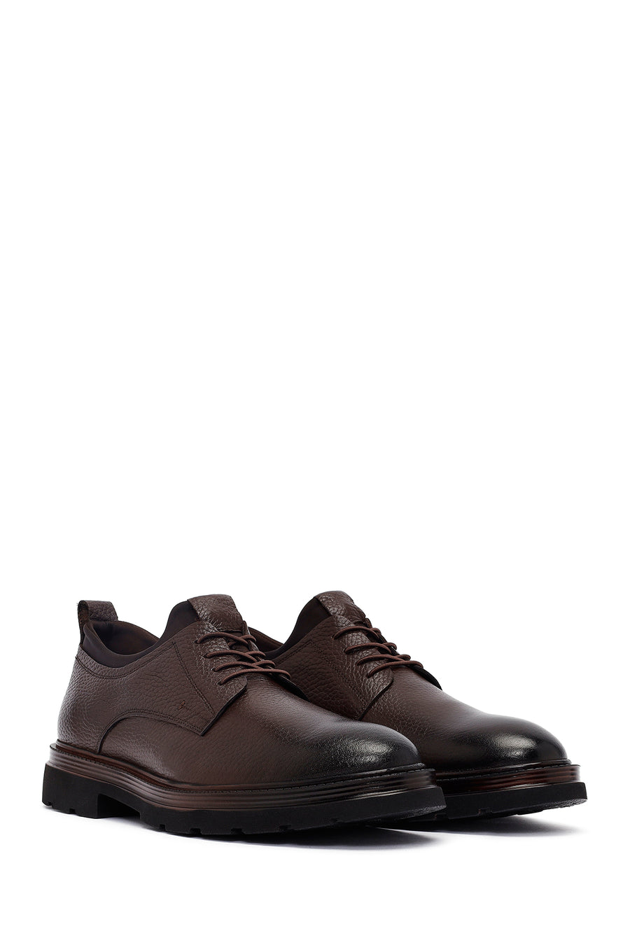 Men's Brown Lace-Up Leather Casual Shoes