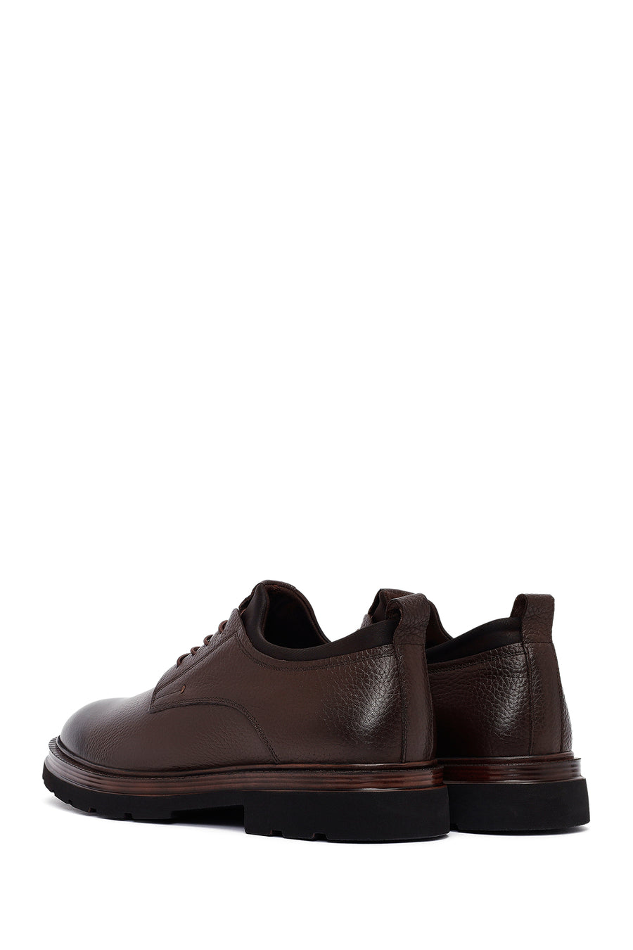 Men's Brown Lace-Up Leather Casual Shoes