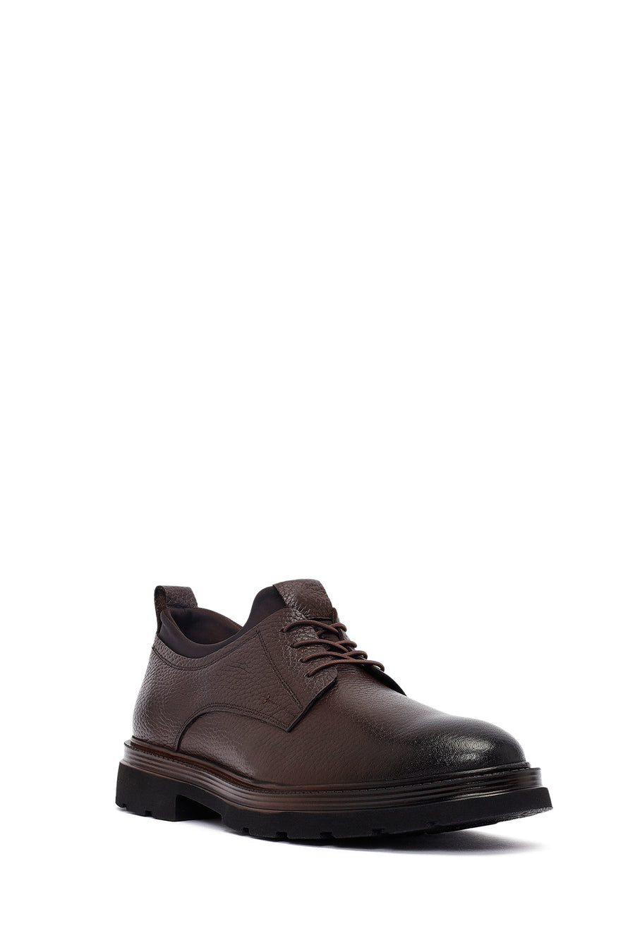 Men's Brown Lace-Up Leather Casual Shoes