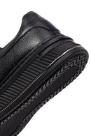 Erkek Siyah Bağcıklı Kalın Tabanlı Deri Sneaker | Derimod
