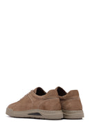 Men's Beige Lace-Up Nubuck Leather Sneakers | Derimod