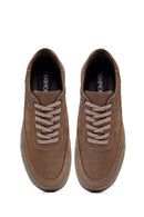 Men's Beige Lace-Up Nubuck Leather Sneakers | Derimod