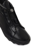 Men's Black Lace-Up Thick-Soled Leather Casual Boot | Derimod