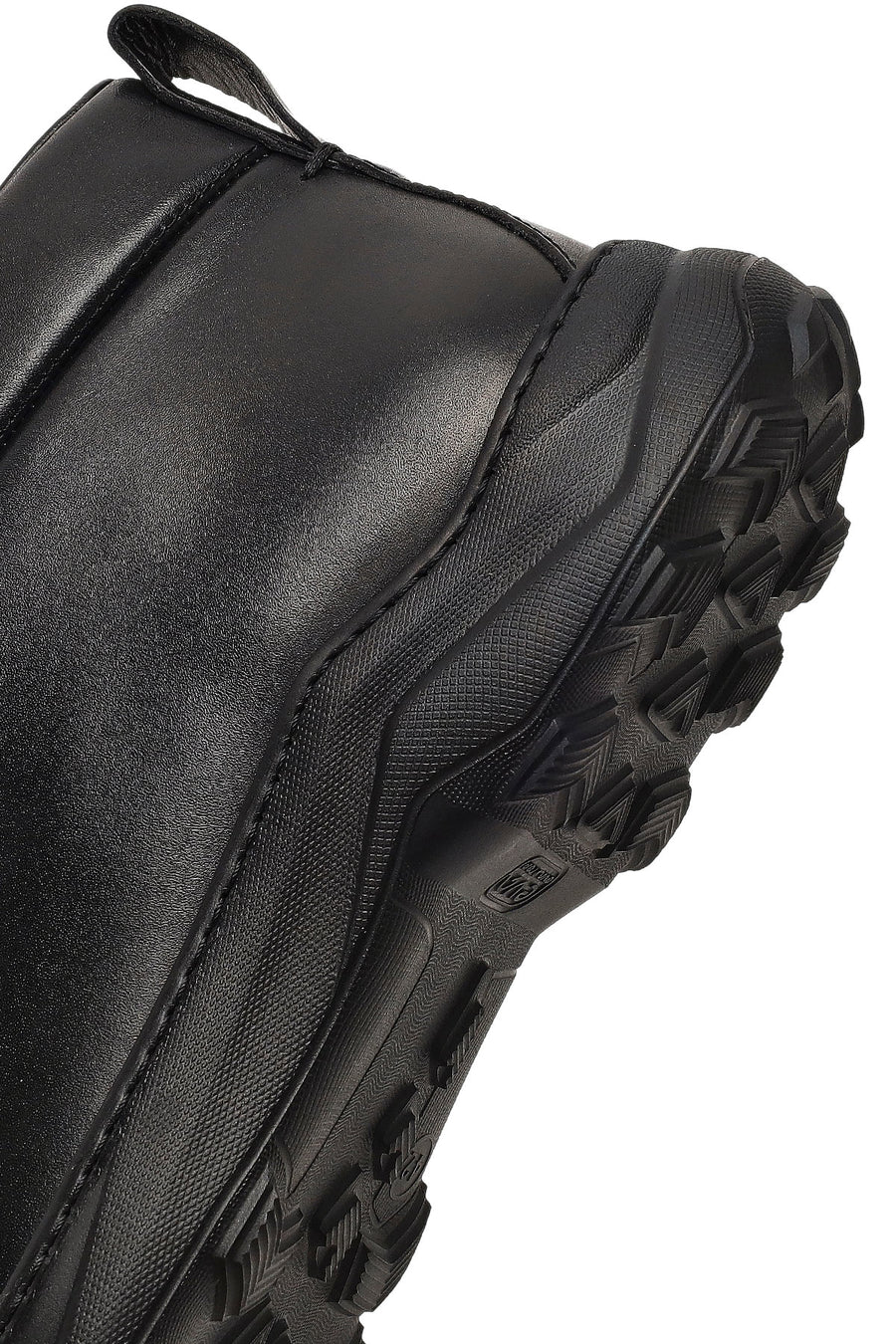 Men's Black Lace-Up Thick-Soled Leather Casual Boot