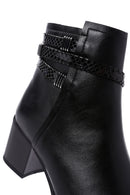 Woman Black Zippered Thick Heel Boots | Derimod